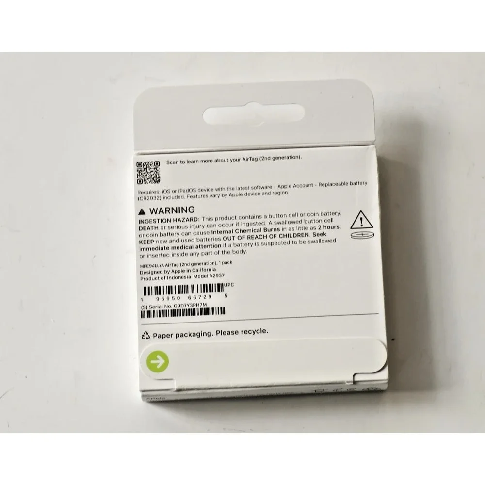 Apple AirTag Bluetooth Tracker - Silver (MX532AM/A)